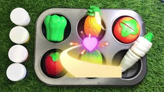 Satisfying Video | How to make Playdoh Popsicle From Rainbow Fruit with Candy Cutting ASMR01.