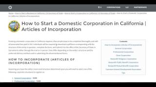 Instructions: http://startabusiness.org/ca/corporation/ individuals
interested in forming a new corporation california will find all of
the details and fo...