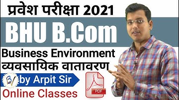 BHU B.com Entrance Exam 2021 Overview of Business Environment Topics