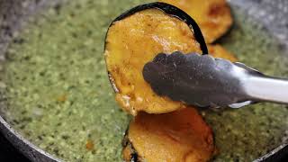 How to make Trini Baiganee / Sliced Baiganee ( Vegan ) - Episode 2086