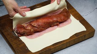 It's time to please your family - Pork Tenderloin in puff pastry! Delicious meat recipe