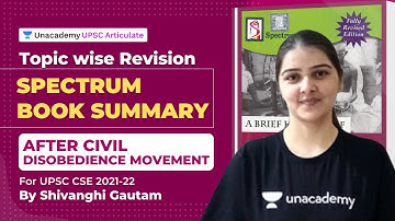 Complete Spectrum Book Summary Topicwise|UPSC CSE 2021|After Civil Disobedience movement  Articulate