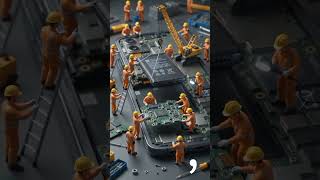 Tiny Workers Repairing a Phone 📱🔧 #shorts