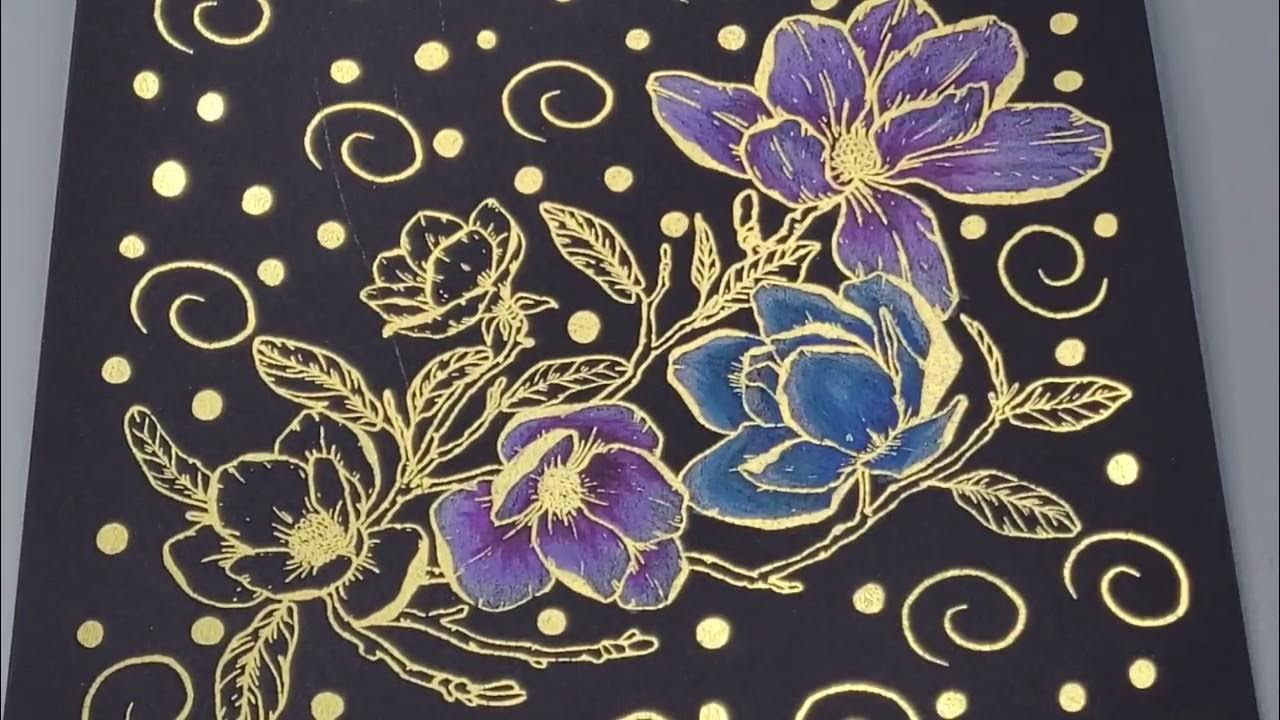 Foil coloring book, color pencils, coloring on Black paper YouTube