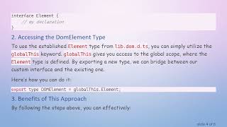 How to Import the Element Interface from lib.dom.d.ts in TypeScript