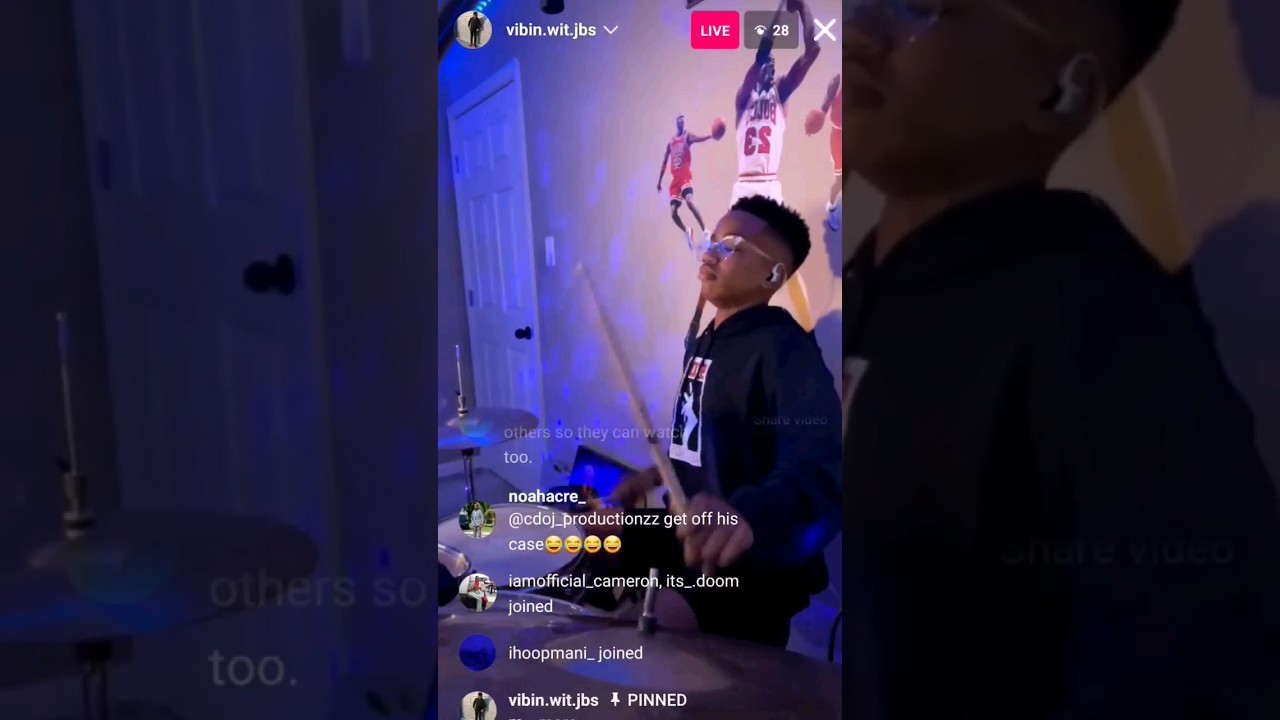 John Brandon going crazy while playing a praise break on drums on live