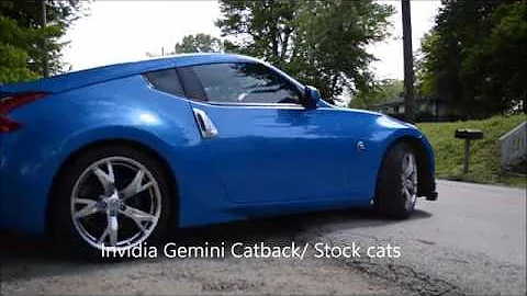 Nissan 370z Invidia Gemini before and after Test pipes