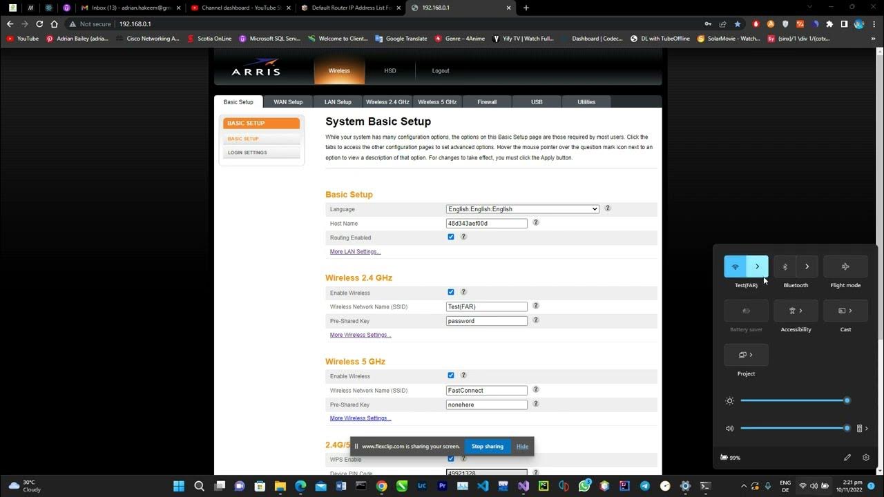 How to set password on wireless router or modem arris youtube