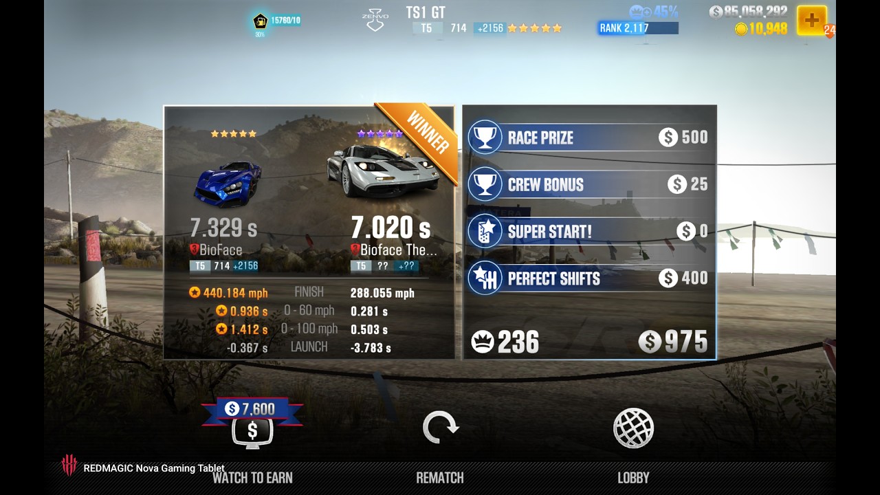 CSR2】Zenvo TS1 GT (Gold Star) Tune & Shift for 7.32* (Manual
