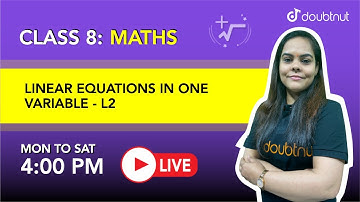 LINEAR EQUATIONS IN ONE VARIABLE | Class 8 NCERT Maths |  4 PM Class By Bharti Ma