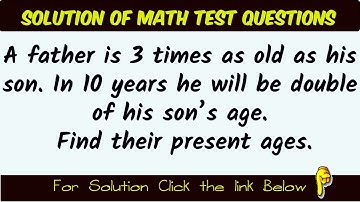 NTS,ETEA,FPSC,KPPSC,PPSC,BPSC Math Test Age Related Problems Part-6