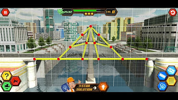 Bridge Construction Simulator city world level 8 / 3 stars