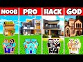 Minecraft Battle : Family EXTREME New House Build Challenge - Noob vs Pro vs Hacker vs God