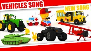 The Vehicles song - Monster trucks, planes, cars, trucks, police, firetruck, helicopter, motorbikes