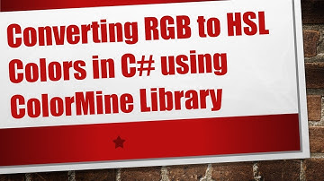 Converting RGB to HSL Colors in C# using ColorMine Library