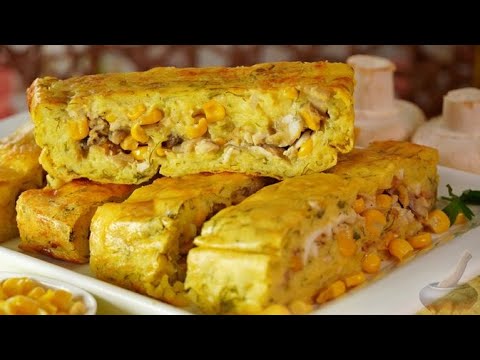Теплый рулет для теплых встреч. КАРТОФЕЛЬНЫЙ РУЛЕТ С КУКУРУЗОЙ И ГРИБАМИ