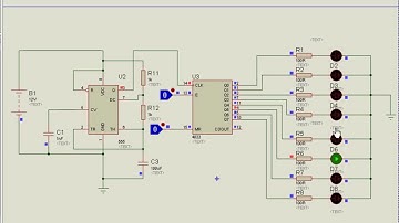 CD4022 Counter Proteus Simulation with LED Flasher Circuit
