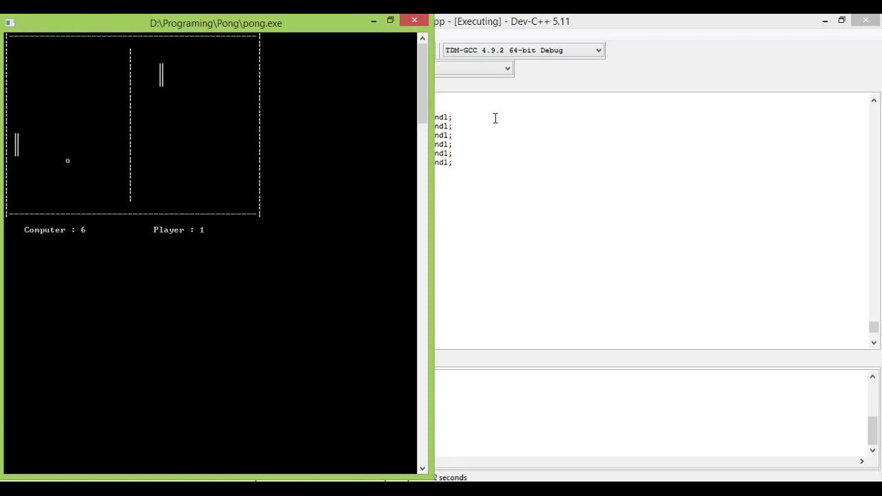 Ping Pong game in C++ programming language YouTube