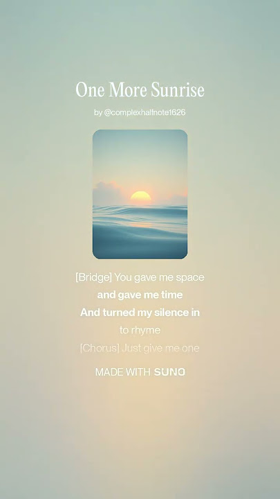 One More Sunrise