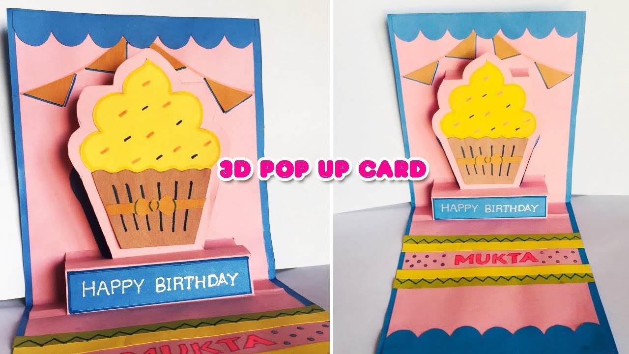 Details about   Origami Pop Cards Turquoise Cupcake 3D Pop Up Greeting Card Blank Birthday 