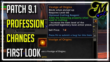 Patch 9.1 Legendary & Profession Changes - First look
