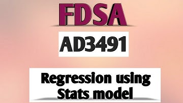 Regression using stats model in FDSA tamil||AD3491||Anna university reg-2021.