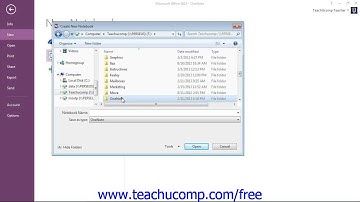 OneNote 2013 Tutorial Creating a Shared Notebook Microsoft Training Lesson 12.2