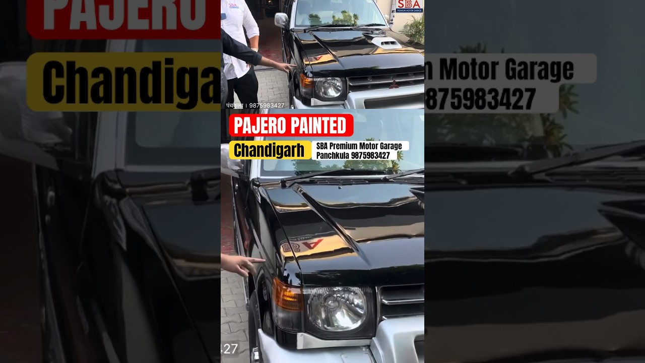 Mitsubishi Pajero Painted at sba premium motor garage Panchkula | Best Car Paint in Chandigarh