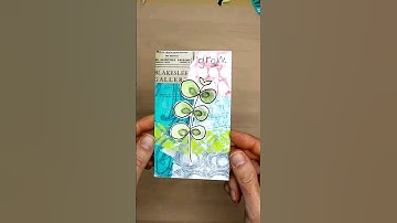 Simple collage art practice on an index card using gel prints + fodder. #shorts #mixedmedia