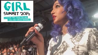 Girl Summit 2014 - Sukki Singapora poses a question to David Cameron