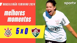 CORINTHIANS 5 X 0 FLUMINENSE | MELHORES MOMENTOS | BRASILEIRÃO FEMININO 2024 | sportv screenshot 5