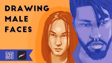 Drawing male faces/Portrait study - Procreate time lapse video