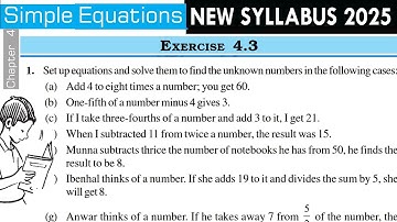 Exercise 4.3 | Ch 4 Simple Equations | Class 7 Maths NCERT | New Syllabus 2025