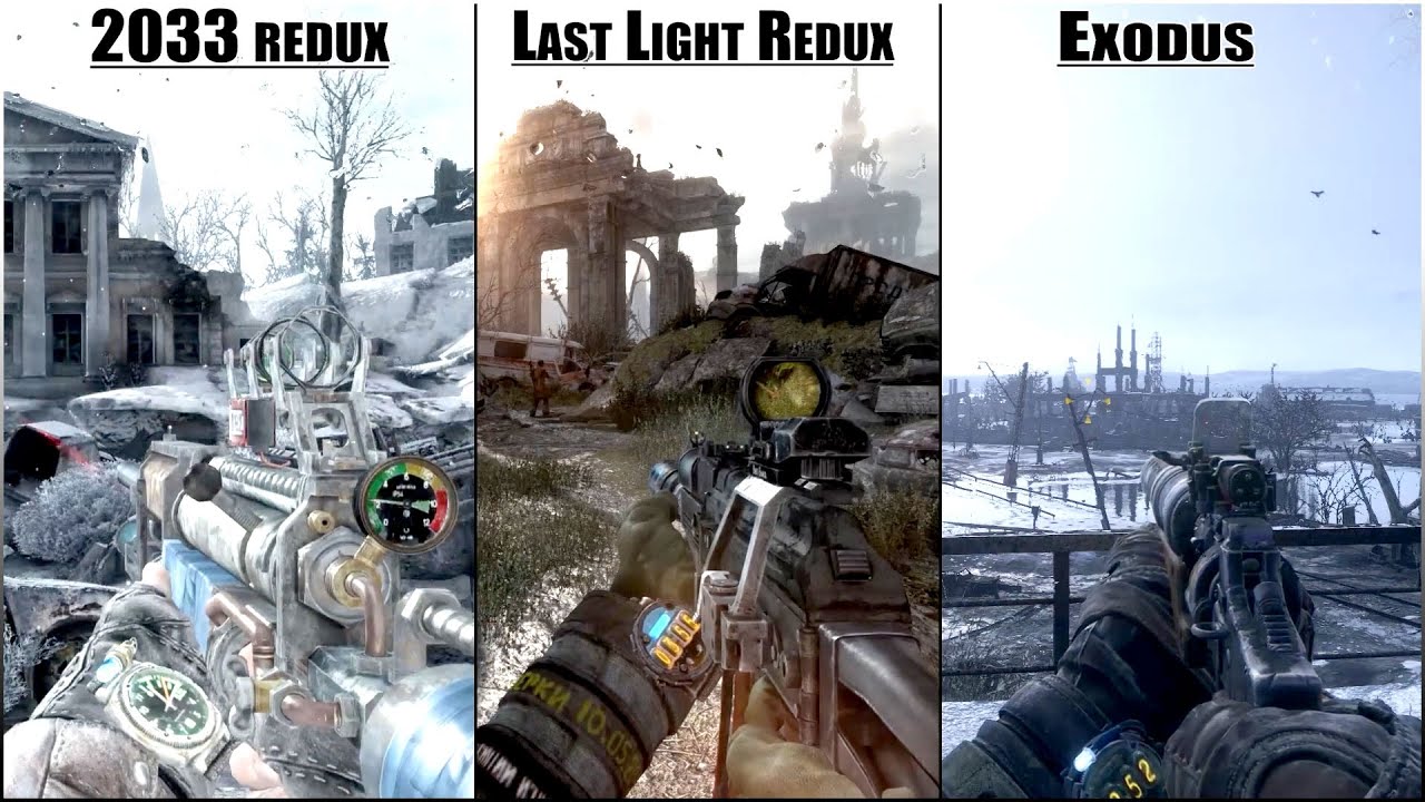 metro: last light redux  Update  metro 2033 Redux vs metro last light Redux vs metro exodus Comparison