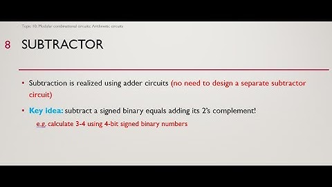 Topic10 Modular logic circuits arithmetic circuits part2