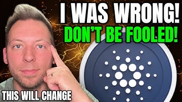 CARDANO ADA - I WAS WRONG ABOUT THIS!!! DON