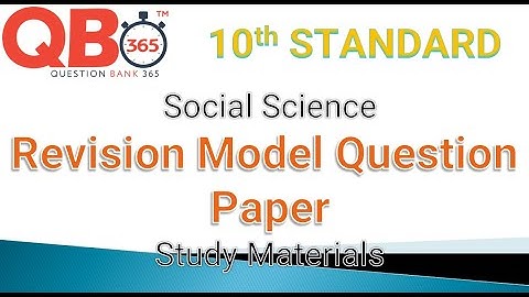 TN | 10th Standard Social Science Revision Model Question Paper 2020 With Answer Key