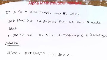 CSIR,NET JRf June 2018 Linear Algebra