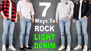 7 Ways To ROCK Light Wash Jeans | Men’s Outfit Ideas