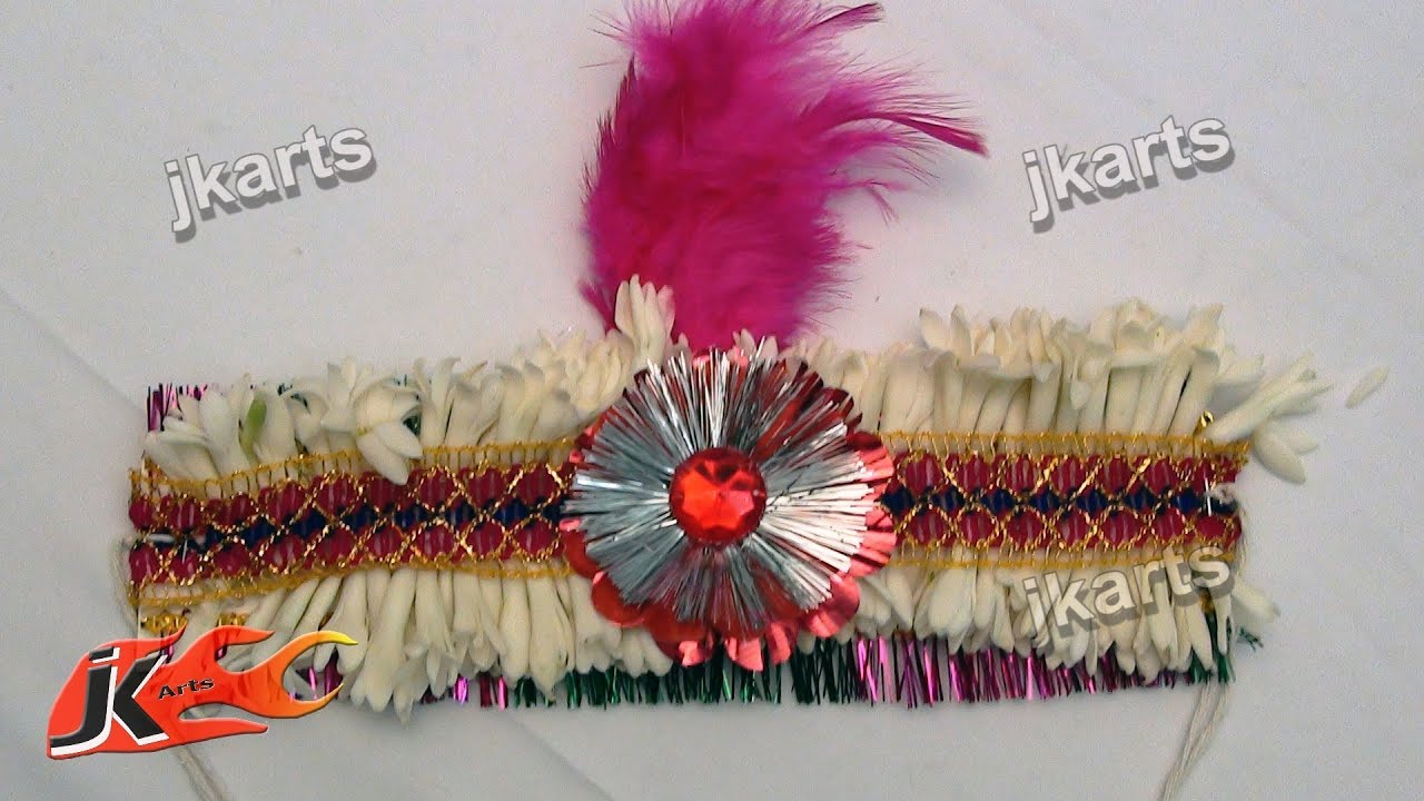 DIY How to make Fresh Flower Mukut for God (Crown / Designer Tiara) JK Arts 181 YouTube