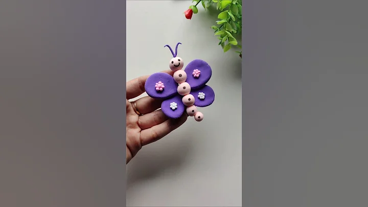 CUTE Butterfly 🦋 made with AIR DRY CLAY for KIDS! #diy #craft #clay