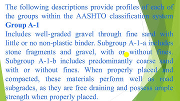 ASSHTO Classification Soil System