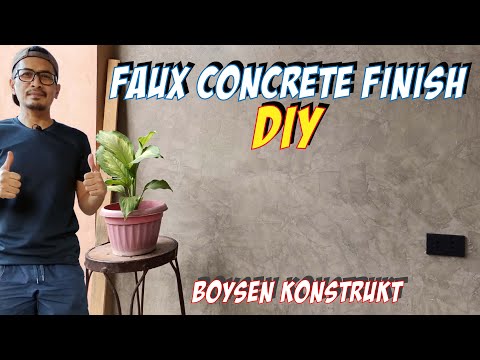 Faux Concrete Finish using Boysen Konstrukt | DIY Industrial Wall