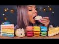 ASMR RAINBOW MASCARPONE CAKE, MINI BUNNY CARROT CAKE (FAKE), CHEESECAKE, RAINBOW MACARONS MUKBANG