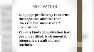 SLA GROUP 3 - Individual Differences in L2 Acquisition