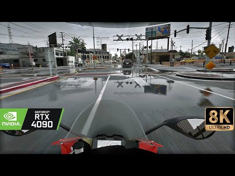 [8K] Grand Theft Auto V POV Ultra Realistic Motorbike Gameplay Raytracing GI | QuantV | 5Real | WLS