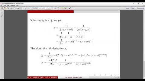 Successive Differentiation: nth derivative of fractional expressions (exp. in Tamil)