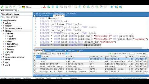 SQL operators and clauses.