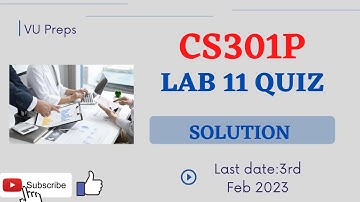CS301P Lab 11 | Quiz Solution | Fall 2022 2023