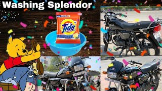 Splendor ko bath ?? || New Hero splendor plus | imran hasmi || splendor modified black